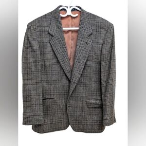 Moores Christian Dumas men's plaid tailored wool blazer size 42R